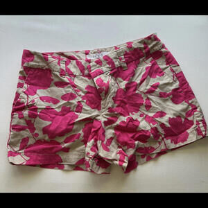 Ann Taylor | Loft Pink Floral Women's Chino Shorts - Size 4